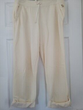 NWOT Women's Abercrombie & Fitch Cream Drawstring Sweatpants